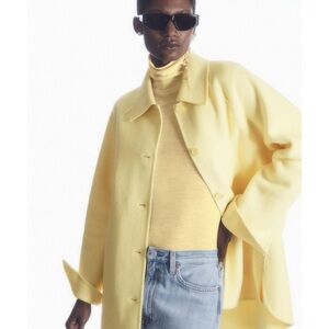 COS double-faced wool jacket in a light yellow